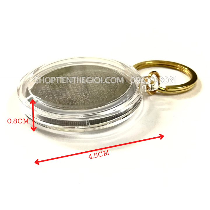 Móc Khóa Xu Bạc Phật Quan Âm Nghìn Tay Nghìn Mắt